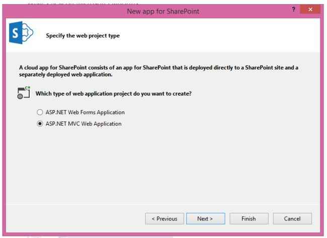 selected MVC web Application